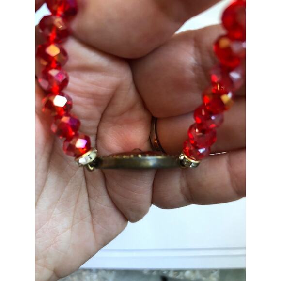 KIRKS FOLLY SeaView Water Moon Stretch Bracelet BRONZE TONE /RED - Picture 9 of 10